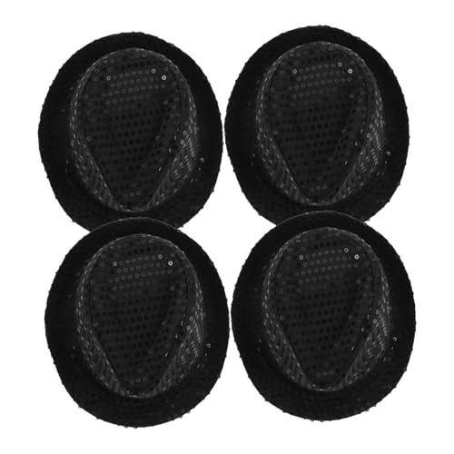 FRCOLOR 4 Stück Teiliges Glitzernde Sequin Hut für Erwachsene Fedora für Bühnenaufführungen Glamouröse Silberne Pailletten für Partys Besondere Anlässe von FRCOLOR