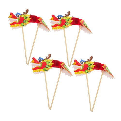 FRCOLOR 4 Stück Teiliges Große Papier Drachen Chinesisches Neujahrs Dekoration Leichtes Handliches Partyspielzeug für Chinesische Festtagsfeier Traditionelle DIY Bastelmaterialien von FRCOLOR