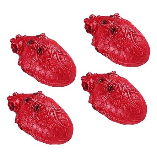 FRCOLOR 4 Stück Teiliges Halloween Deko Simulation Blutige Herzen Realistische Gruselige Organe Party Deko für Innen Außen Unheimliche Horror Requisite für Halloween von FRCOLOR