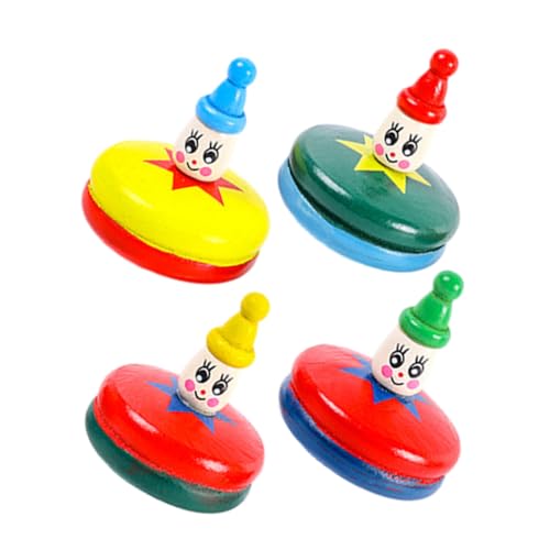 FRCOLOR 4 Stück Teiliges Holz Karotten Handbetriebenes Gyroskopspielzeug für Bunte Farben Fördert Hand Auge Koordination und Motorische Fähigkeiten Geeignet für Drinnen und Draußen von FRCOLOR