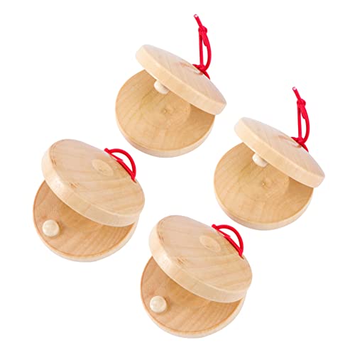 FRCOLOR 4 Stück Teiliges Holz Klangspielzeug für Handheld Percussion Instrumente Sicher und Geeignet für Kleinkinder Fördert Musikalische Entwicklung und Sinneswahrnehmung von FRCOLOR