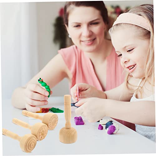 FRCOLOR 4 Stück Teiliges Holzmodellierwerkzeug für Praktische und Sichere Tonwerkzeuge zum Kreativen Basteln und Formen von Knete Glatte Langlebige DIY Tonformen für Fantasievolles von FRCOLOR