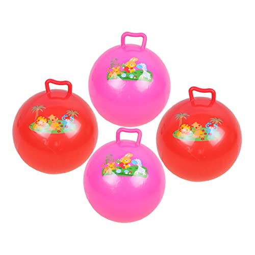 FRCOLOR 4 Stück Teiliges Hüpfbälle mit Griff Bunte Sprungbälle für Balance und Ausdauertraining Kreatives Ballspielzeug für Leicht Aufblasbar Farblich Sortiert Zufällige Zufällige Farbe von FRCOLOR