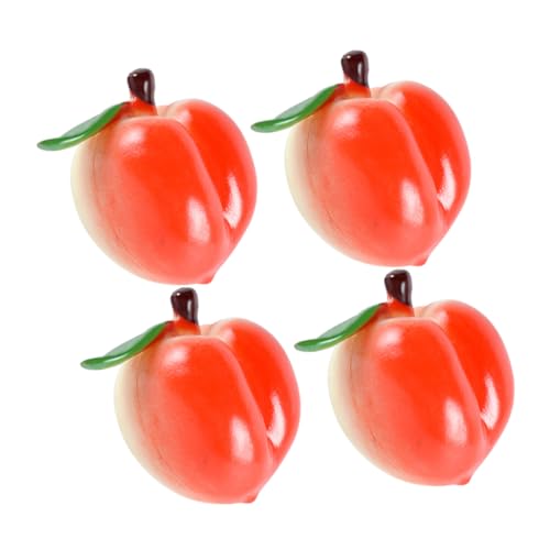 FRCOLOR 4 Stück Teiliges Künstliche Pfirsichmodelle aus PVC Lebensechte Mini Deko für Fotorequisiten und Flurdekoration Detailgetreu Farbecht Leicht und Bruchsicher von FRCOLOR