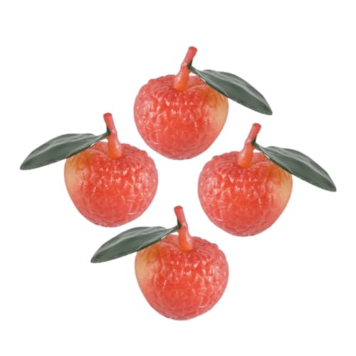 FRCOLOR 4 Stück Teiliges Künstliches Litschimodell aus Robustem PVC Lebensechte Imitation für Deko Tischarrangements Fotorequisiten und Kindergärten Farbenfrohe Künstliche Früchte für von FRCOLOR