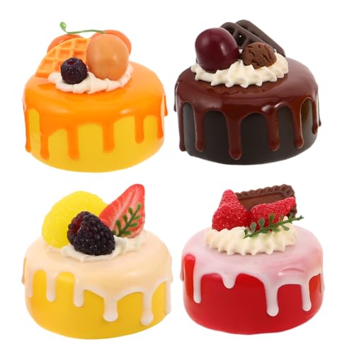 FRCOLOR 4stücke Künstliche Kuchenauslage Modell Cupcake-Display Dekorationsrequisiten Gefälschtes Dessert-fotorequisiten Verschiedene Simulation-lebensmittelrequisiten Künstliches von FRCOLOR