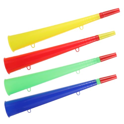 FRCOLOR 4 Stücke Stadion Trompete Kunststoff Geräuschemacher für Sportveranstaltungen Lustige Spielzeugtrompete für Kinder Einfach zu Tragen für Fußballspiele und Partys von FRCOLOR