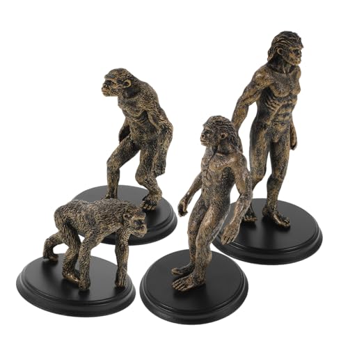 FRCOLOR 4 Stück Teiliges Kunststoffmodelle Urzeitmensch Simulation für Unterricht und Zuhause Detailgetreue Figuren zur Evolution Pädagogisches Lernspielzeug für Klassenzimmer von FRCOLOR
