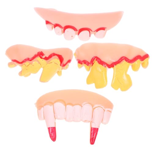 FRCOLOR 4 Stück Teiliges Lustige Fake Zähne für Halloween Cosplay und Aprilscherze Witzige Gebiss Requisiten Schiefe Zähne Zombie Kleine für Partys und Verkleidungen FRCOLOR 4 Stück Teiliges Lustige Fake Zähne für Halloween Cosplay und Aprilscherze Witzige Gebiss Requisiten Schiefe Zähne Zombie Kleine für Partys und Verkleidungen von FRCOLOR
