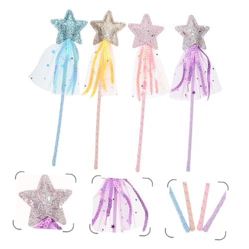 FRCOLOR 4 Stück Teiliges Magische Feenstäbe für Buntes Zauberspielzeug mit Fünfzackigem Stern Geeignet für Kostüm Geburtstagsfeiern Fördert Kreativität und Fantasievolles FRCOLOR 4 Stück Teiliges Magische Feenstäbe für Buntes Zauberspielzeug mit Fünfzackigem Stern Geeignet für Kostüm Geburtstagsfeiern Fördert Kreativität und Fantasievolles von FRCOLOR