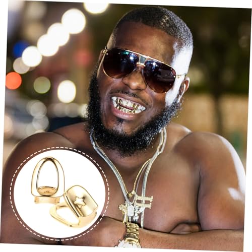 FRCOLOR 4 Stück Teiliges Metall Single Tooth Zahnschmuck Goldfarbene Zahnkappen für Erwachsene Komfortabler Sitz Passend für Rapper Zubehör Cosplay Party und Hip hop Bühnenauftritt FRCOLOR 4 Stück Teiliges Metall Single Tooth Zahnschmuck Goldfarbene Zahnkappen für Erwachsene Komfortabler Sitz Passend für Rapper Zubehör Cosplay Party und Hip hop Bühnenauftritt von FRCOLOR