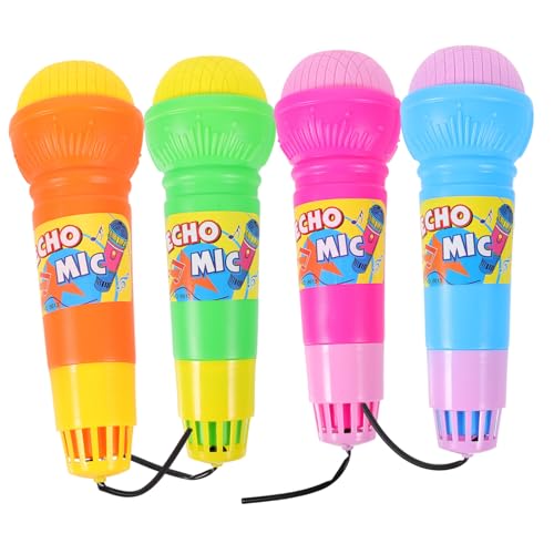 FRCOLOR 4 Stück Teiliges Mikrofon Leichtes Echo Mikrofon Stabiles Kunststoffmaterial Bunte Farben Geschenkidee für Kindergeburtstag und Karaoke Spiele von FRCOLOR
