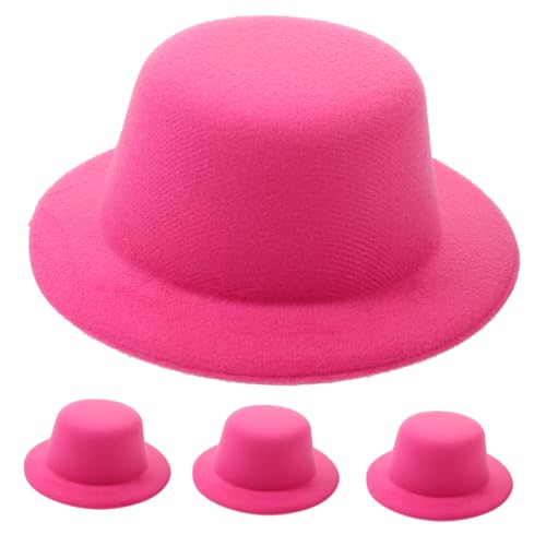 FRCOLOR 4 Stück Teiliges Mini Filzhüte in Rosa Leichte DIY Bastel-hüte für Haar Schneemann-Accessoires Kompakte Mini Hüte zum Basteln und Dekorieren Vielseitig für Handwerk und Kreative von FRCOLOR