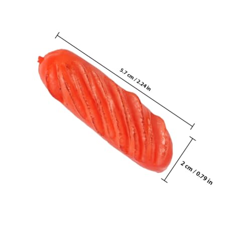 FRCOLOR 4 Stück Teiliges Mini Hot Dog Modell aus Flexiblem PVC Realistische Detailgetreue Wurstdekoration für Food Fotografie Display und Lernzwecke Leicht und Langlebig Lebensechte Optik von FRCOLOR