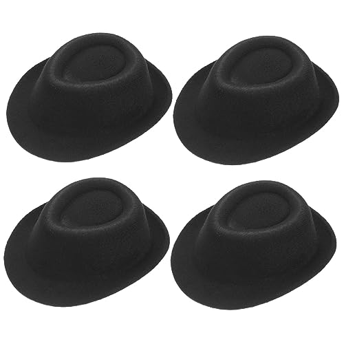 FRCOLOR 4 Stück Teiliges Mini Jazz Hut Kleine Puppenhüte für Bastelarbeiten Winzige Hut Ornamente Dekoration für Puppen und DIY Projekte von FRCOLOR