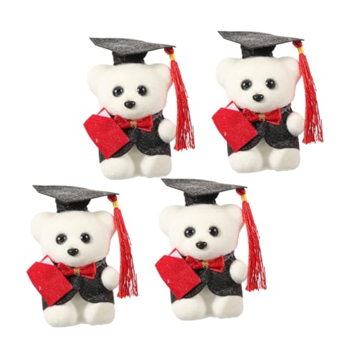 FRCOLOR 4 Stück Teiliges Mini Plüschbär zur Abschlussdekoration Niedliche DIY Blumenstrauß Zubehör Langlebiger Sitzbär als für Graduierungen und Festlichkeiten von FRCOLOR