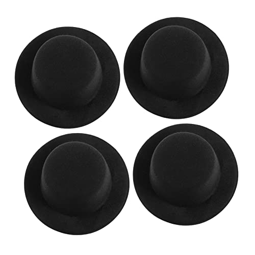 FRCOLOR 4 Stück Teiliges Mini Puppenhüte aus Hochwertigem Stoff Kleine Schwarze Top Hüte für DIY Schneemann und Puppenhaus Dekoration Langlebiges Zubehör für Bastelprojekte und von FRCOLOR