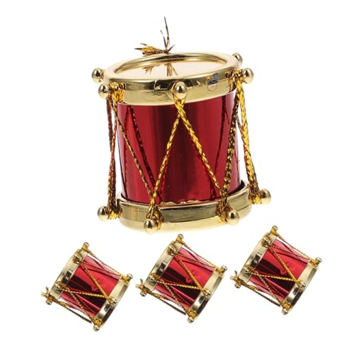 FRCOLOR 4 Stück Teiliges Mini Schlagzeug Musikinstrument Modell Klassische Puppenhaus Dekoration Lebendige Miniatur Trommel mit Glatter Oberfläche Kreatives Zubehör für Puppenhaus und von FRCOLOR