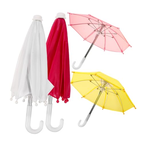 FRCOLOR 4 Stück Teiliges Miniatur Puppen Regenschirm Detailreiches Modell in Weiß Gelb und Rosa Stabiles Material Dekorativ für Puppenhaus Geeignet für Amerikanische Puppen FRCOLOR 4 Stück Teiliges Miniatur Puppen Regenschirm Detailreiches Modell in Weiß Gelb und Rosa Stabiles Material Dekorativ für Puppenhaus Geeignet für Amerikanische Puppen von FRCOLOR