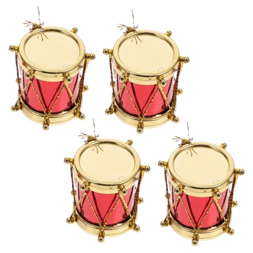 FRCOLOR 4 Stück Teiliges Miniatur Schlagzeug Modell Puppenhaus Dekoration Musikinstrument Set Realistische Miniatur Trommel für Mini Haus Zubehör Kreative Geschenkidee von FRCOLOR