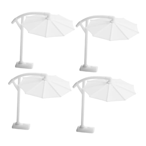 FRCOLOR 4 Stück Teiliges Miniatur Sonnenschirm Detailgetreues Outdoor Modell Vielseitige Dekoration für Puppenhaus Sandtisch Landschaft und Fotorequisiten Realistische Mikro Strand Deko von FRCOLOR