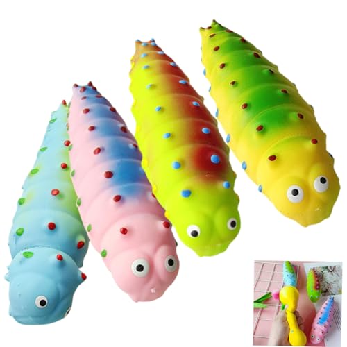 FRCOLOR 4 Stück Teiliges Niedliches Quetschspielzeug Bunte Weiche Raupen aus TPR Stressabbauendes Zappelspielzeug für Erwachsene Tragbares Sensorisches für Büro und Zufällige Farbe FRCOLOR 4 Stück Teiliges Niedliches Quetschspielzeug Bunte Weiche Raupen aus TPR Stressabbauendes Zappelspielzeug für Erwachsene Tragbares Sensorisches für Büro und Zufällige Farbe von FRCOLOR