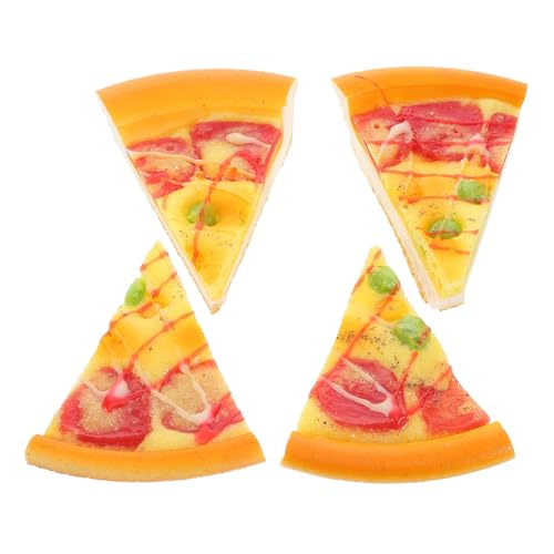 FRCOLOR 4 Stück Teiliges PU Käse Pizza Modell Realistische Pizzastücke Dekoration Küchenornament Spielküche Zubehör für Pizza Party von FRCOLOR