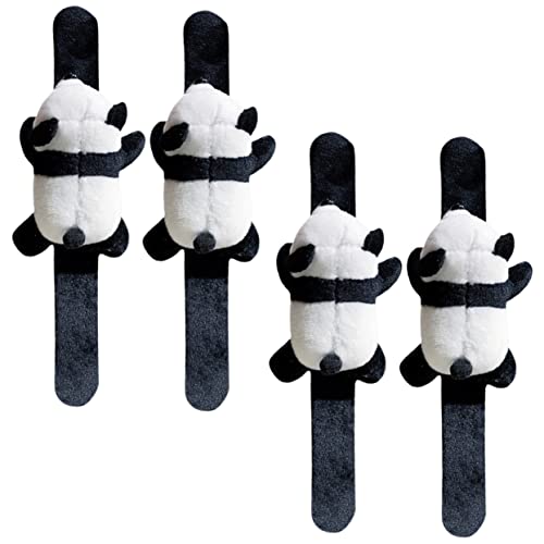 FRCOLOR 4 Stück Teiliges Panda Plüsch Slap Armband für Weiche Kuscheltier Handgelenkbänder Hautfreundlich Verstellbar Niedliche Cartoon Tier Designs für Partys und FRCOLOR 4 Stück Teiliges Panda Plüsch Slap Armband für Weiche Kuscheltier Handgelenkbänder Hautfreundlich Verstellbar Niedliche Cartoon Tier Designs für Partys und von FRCOLOR