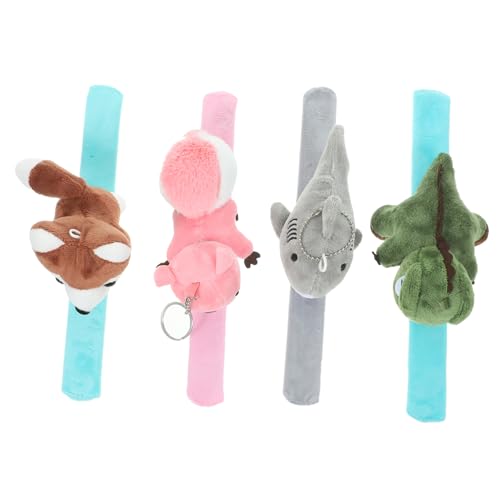 FRCOLOR 4 Stück Teiliges Plüsch Tier Schnapparmband Niedliches Cartoon Slap Wristband Leichtes Kompaktes Stofftier Armband als Partyspielzeug und FRCOLOR 4 Stück Teiliges Plüsch Tier Schnapparmband Niedliches Cartoon Slap Wristband Leichtes Kompaktes Stofftier Armband als Partyspielzeug und von FRCOLOR