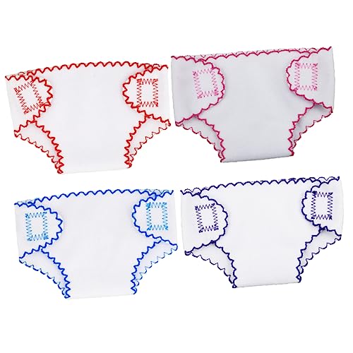 FRCOLOR 4 Stück Teiliges Puppenwindeln Weiche Unterwäsche für Puppen Zubehör für Kreatives und Rollenspiele Geeignet für Puppen Rot Blau von FRCOLOR