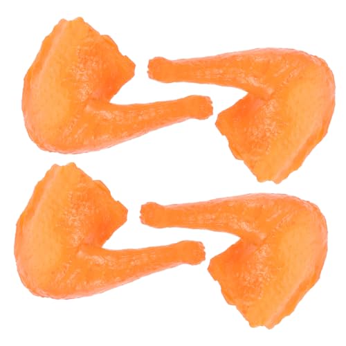 FRCOLOR 4 Stück Teiliges Realistische Künstliche Hähnchenkeulen Lebensnahes Food Robustes PVC Material für Küchendekoration Fotografie Requisiten Kinderfreundlich von FRCOLOR