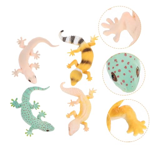 FRCOLOR 4 Stück Teiliges Realistischer Gecko Figuren Kognitive Reptil Modelle für Lernspielzeug Fantasie und Intelligenz Dekorative Tierfiguren für Balkon und Garten von FRCOLOR