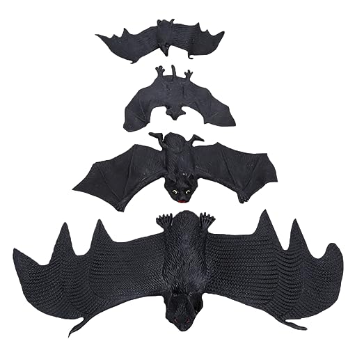 FRCOLOR 4 Stück Teiliges Realistisches Fledermaus Lebensechte Halloween Deko Verschiedene Gruselige Party Requisiten für Halloween und Kostümpartys für Erwachsene von FRCOLOR