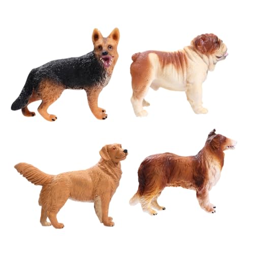 FRCOLOR 4 Stück Teiliges Realistisches Hundemodell Lebensechte Welpen Figuren aus Hochwertigem Material Dekoratives Puppenhaus Ornament für Hundefans als Fotorequisite und von FRCOLOR