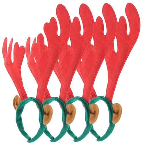 FRCOLOR 4 Stück Teiliges Rentier Geweih Stirnband Leichtes Plüschiges Weihnachts Haarreif Kostüm Zubehör für Party Cosplay Karneval Erwachsene FRCOLOR 4 Stück Teiliges Rentier Geweih Stirnband Leichtes Plüschiges Weihnachts Haarreif Kostüm Zubehör für Party Cosplay Karneval Erwachsene von FRCOLOR