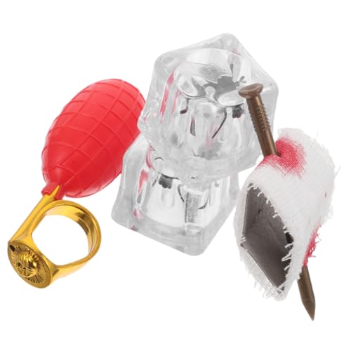 FRCOLOR 4 Stück Teiliges Set Lustiger Scherzspielzeuge Wasser Spritzring Falscher Nagel durch Finger Realistische Insekten und Eiswürfel für Halloween Karneval und April Tag FRCOLOR 4 Stück Teiliges Set Lustiger Scherzspielzeuge Wasser Spritzring Falscher Nagel durch Finger Realistische Insekten und Eiswürfel für Halloween Karneval und April Tag von FRCOLOR