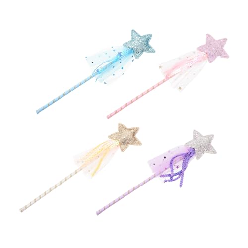 FRCOLOR 4 Stück Teiliges Stern Zauberstab für Mädchen Bunter Cartoon Feenstab Leicht zu Greifen Geeignet für Party Bühnenauftritt Kostüm Halloween Cosplay FRCOLOR 4 Stück Teiliges Stern Zauberstab für Mädchen Bunter Cartoon Feenstab Leicht zu Greifen Geeignet für Party Bühnenauftritt Kostüm Halloween Cosplay von FRCOLOR