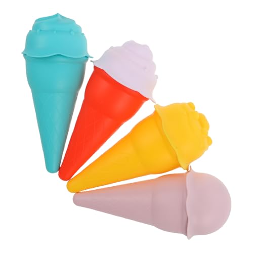 FRCOLOR 4 Stück Teiliges Strandspielzeug Set Bunte Eiscreme Sandformen für Kreatives im Freien für Strand Garten und Park Leicht und Tragbar Fördert Fantasie und Geschicklichkeit von FRCOLOR