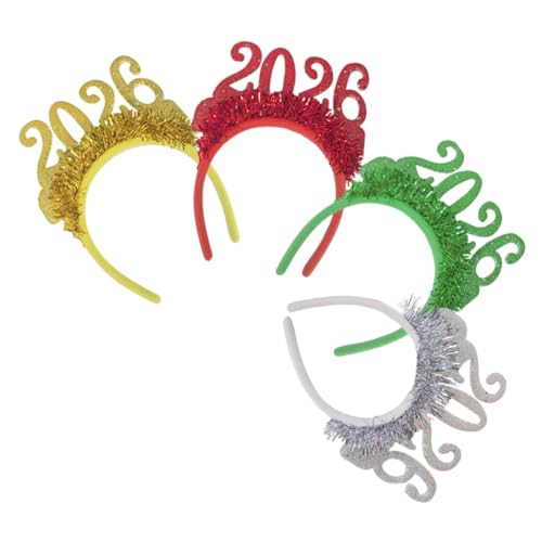 FRCOLOR 4 Stück Teiliges Year Party Haarreif mit Bunten Pailletten Festlich Glänzend Komfortabel und Vielseitig für Silvester und Weihnachtsfeiern für Tanzflächen und Familienfeiern von FRCOLOR