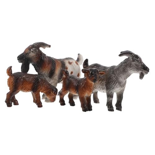 FRCOLOR 4 Stück Teiliges Ziegenfamilien Figuren Set Realistische Schaf und Lammmodelle Interaktives Lernspielzeug für Eltern Junge Mädchen Spiel Farmtier Dekoration Sammelbare Tierfiguren von FRCOLOR
