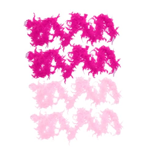 FRCOLOR 4 Stück Truthahnstreifen Rosa Boa Party Flauschige Tanzboas Für Federn Rosa Heiße Boa Lange Boa Kleidung Boa Boa Zubehör Boa Dekorationen Boa Flapper Zubehör Damen Boa von FRCOLOR