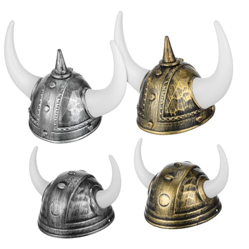 FRCOLOR 4 Stück Viking Helme mit Hörnern Wiederverwendbare Kostümhüte für Halloween Neujahr und Themenveranstaltungen Bequeme Partyaccessoires FRCOLOR 4 Stück Viking Helme mit Hörnern Wiederverwendbare Kostümhüte für Halloween Neujahr und Themenveranstaltungen Bequeme Partyaccessoires von FRCOLOR