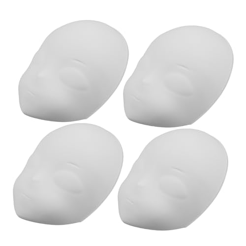 FRCOLOR 4 Stück Weiße DIY Masken zum Bemalen Leichte Stabile Kunststoff-gesichtsmasken für Erwachsene Blanko Karnevals Halloween-maskerade für Kreative Kostümgestaltung von FRCOLOR
