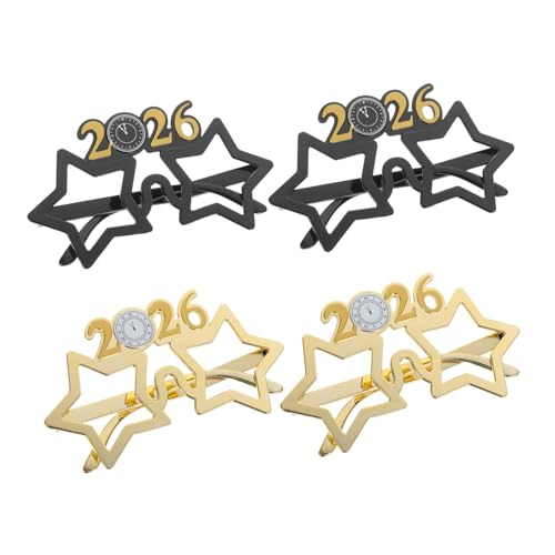 FRCOLOR 4 Stücke Kunststoff 2026 Brillen Frohes Neues Jahr Brille Photo Booth Requisiten Graduation Party Favors Supplies Dekorationen Zubehör FRCOLOR 4 Stücke Kunststoff 2026 Brillen Frohes Neues Jahr Brille Photo Booth Requisiten Graduation Party Favors Supplies Dekorationen Zubehör von FRCOLOR