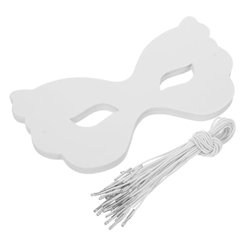 FRCOLOR 40 Stück Papier Masken Weiß DIY Schmetterling Halbgesicht Kostüm Party Maske mit Elastischem Band für Malprojekte Karneval Halloween Bastelbedarf von FRCOLOR