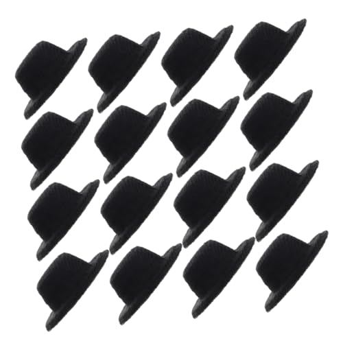 FRCOLOR 40 Stück Schwarze Miniatur Hochzeits Hüte für DIY Projekte für Puppen Schneemänner Bastelarbeiten und Dekorationen für Teepartys und Feiertage von FRCOLOR