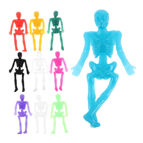 FRCOLOR 40 Stück Teiliges Halloween Sticky Skeletons aus TPR Kleine Elastische Skelett Figuren zum Aufkleben an Wände für Party Deko Scherzartikel und Halloween Mitgebsel Farben Je von FRCOLOR