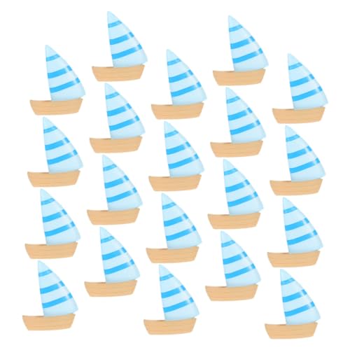 FRCOLOR 40 Stück Teiliges Mini Segelboot Modellset Mediterrane Blaue Miniatur Segelboote Langlebige Kleine Boot Deko für Schreibtisch und Meeres-Partygestaltung von FRCOLOR