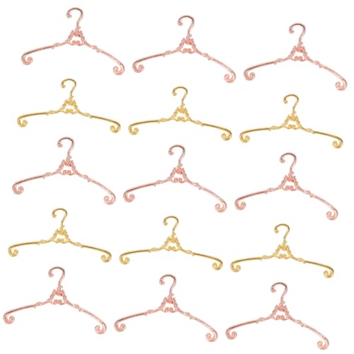 FRCOLOR 40 Stück Teiliges Miniatur Kleiderbügel Puppenhaus Vintage Stil Mini Puppenkleiderbügel Metall Stabil für Puppenkleidung und Miniaturdekoration in Gold und Roségold FRCOLOR 40 Stück Teiliges Miniatur Kleiderbügel Puppenhaus Vintage Stil Mini Puppenkleiderbügel Metall Stabil für Puppenkleidung und Miniaturdekoration in Gold und Roségold von FRCOLOR
