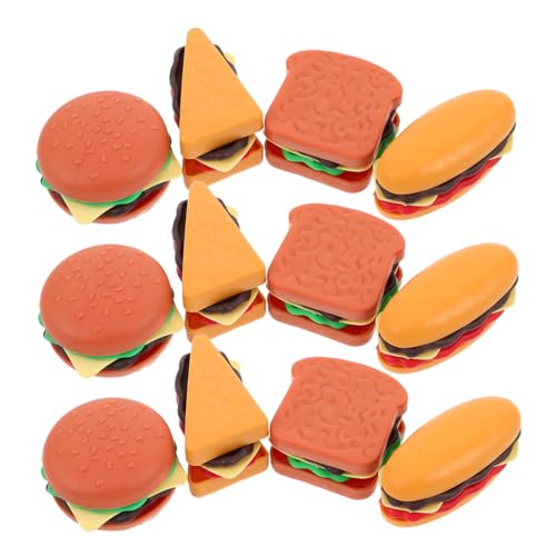 FRCOLOR 40 Stück Teiliges Miniatur Spielessen Realistische Fast Food Spielküchen Zubehör mit Hamburger Toast und Sandwich DIY Bastelset für Puppenhaus und Mikro Landschaft Fördert von FRCOLOR